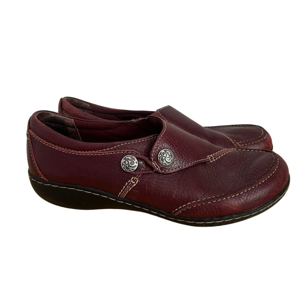 Clarks Collection Women's Ashland Lane Flats Redwood Leather Comfort Women's 8